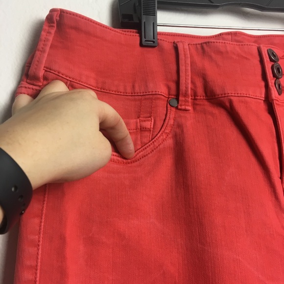 Torrid Stiletto Zip Cropped Jegging - Tomato Red - Picture 3 of 9